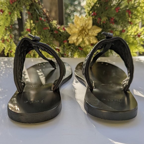 JOIE Batton Quilted Thong Flat Sandals in Black Leather Size 7.5 Brand New Boxed - Picture 6 of 9